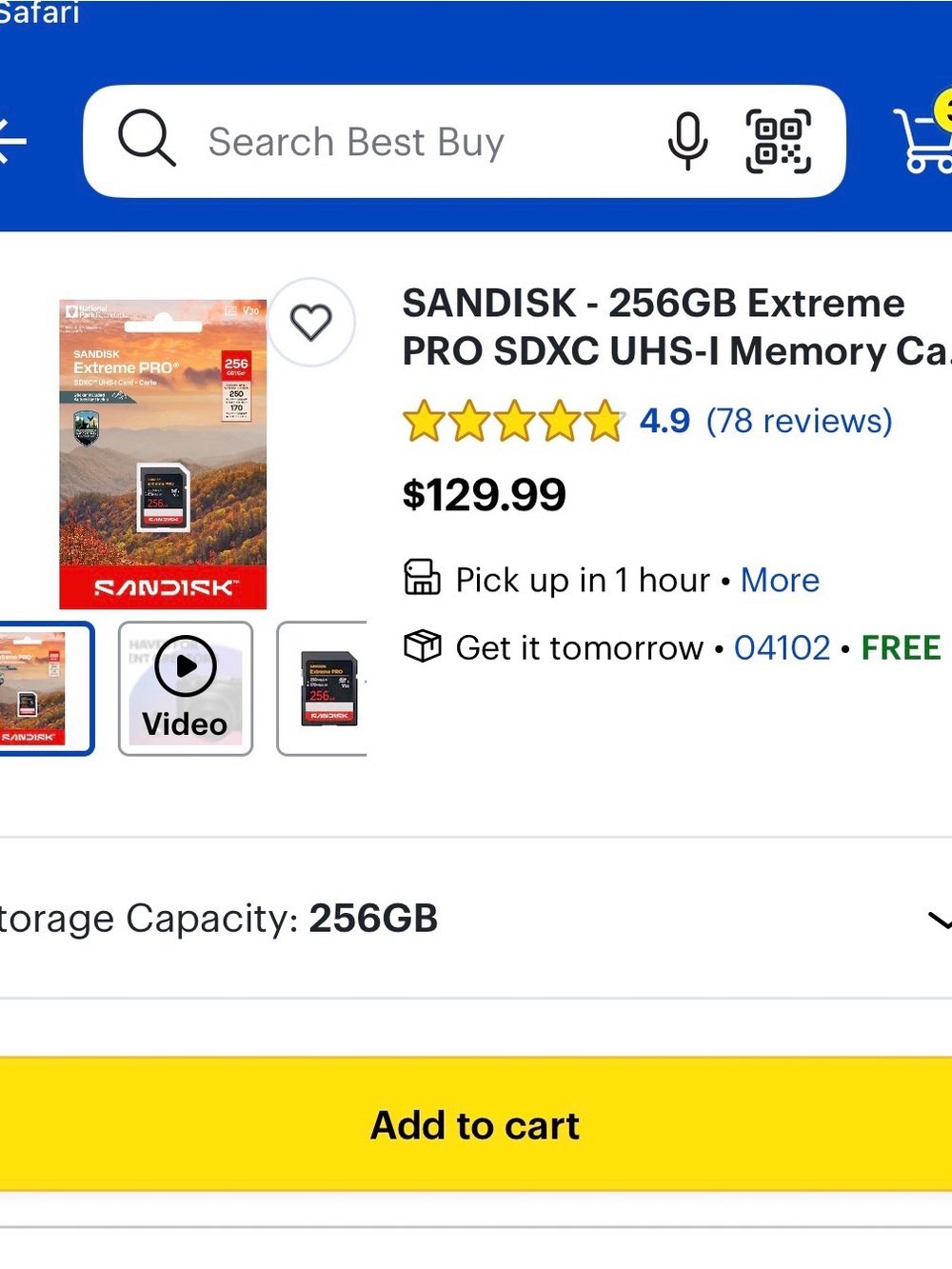 SanDisk 256GB Extreme PRO SDXC UHS-I Memory Card - Red/Black